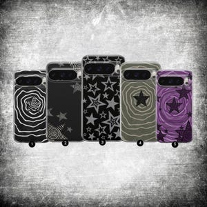 Grunge Y2K Star mobilskal för Google Pixel 11XL Pro 11 10A 10Pro 9 9Pro 8A 8 7A 6A Samsung S26 S25FE S24 S23 A17 iPhone 18 17 16 15 14 13