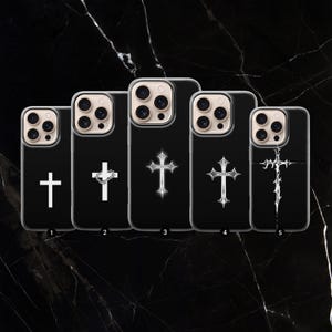 Simple Cross Phone Case Aesthetic Cover for iPhone 16 Pro Max 16 15 14 13 case, Samsung S23 S24 S25 Ultra case, Pixel 9 XL Pro, 8, 7