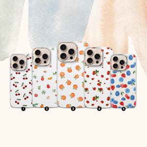 Cute Fruit Phone Case Simple Cover for iPhone 16 Pro Max 16 15 14 13 case, Samsung S23 S24 S25 Ultra case, Pixel 9 XL Pro, 8, 7