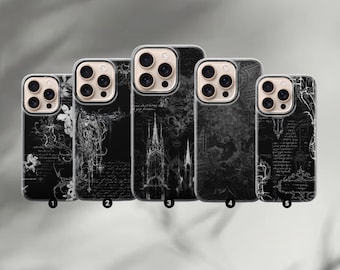 Dark Gothic Phone Case, Edgy Aesthetic Cover for iPhone 17, 16, 15, 14, 13, 12, 11, Samsung S25, S24, S23, A17, A56, Pixel 10, 9, 8, 7, 6