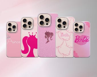 Barbie Inspired Pink Phone Case Cover For iPhone 17, 16, 15, 14, 13, 12, 11, Samsung S25FE, S24, S23,A17 Pixel 10, 9, 8, 7, 6