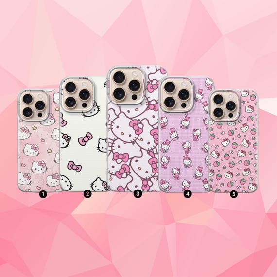 Cute Phone Case Hello Kitty Aesthetic V2 Cover for iPhone 17 Pro Max 16 15 14 13 case, Samsung S23 S24 S25 Ultra case, Pixel 10 XL Pro