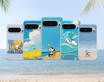Snoopy Summer Phone Case Beach Cover For Google Pixel 10 XL Pro 10Pro 9 9Pro 8A 8 7A 6A Samsung S25FE S24 S23 A17 iPhone 16 15 14 13