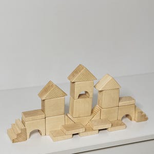 Montessori Wooden Blocks: 26-Piece Ash Wood Stacking Toy