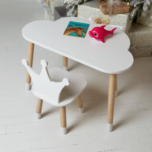 First Birthday Gift Idea – Wooden Montessori Toddler Desk & Chair Set, Kids Playroom Furniture, Personalized Desk