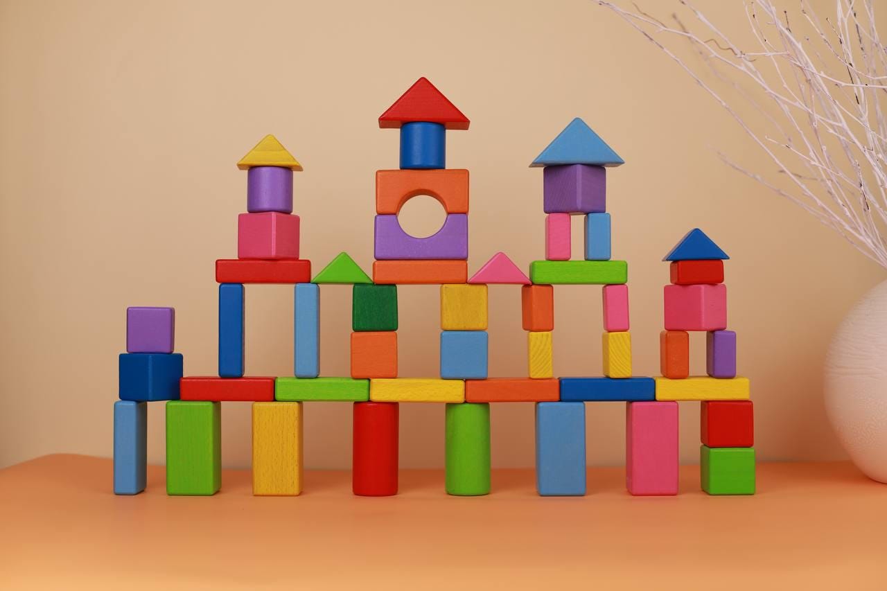 Wooden Stacking Blocks Toy – Montessori Building Blocks for Toddlers ...