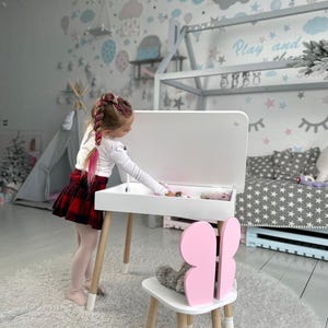 Montessori Table Set – Toddler Desk and Animal Chair | Kids Room Furniture