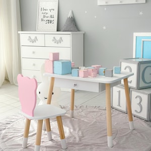 Montessori Kids Table and Chair Set – Eco-Friendly Wooden Furniture for Toddlers
