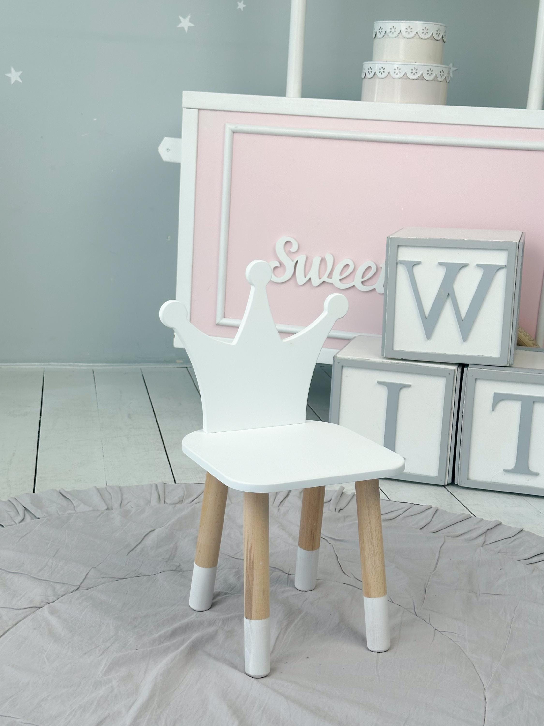 Princess Crown Wooden Toddler Chair – Montessori Girls Room Furniture