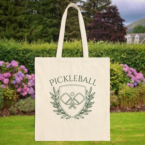 Pickleball Canvas Tote Bag, Eco-Friendly Gift for Women