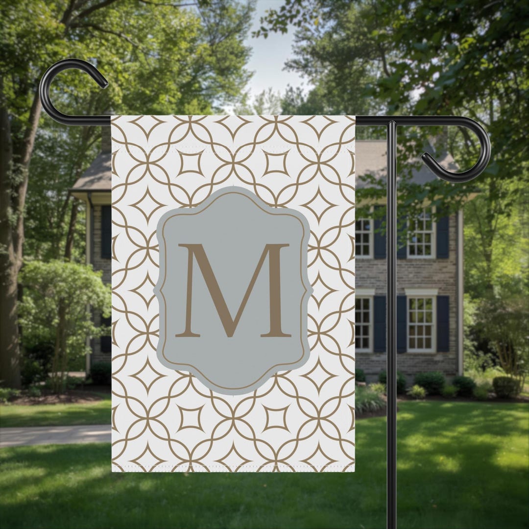 Personalized Monogram Garden Flag: Geometric Outdoor Decor - Etsy