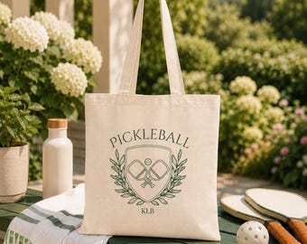 Personalized Pickleball Tote Bag, Custom Pickleball Gift, Monogram Pickleball Bag, Pickleball Lover Gift, Country Club Canvas Tote