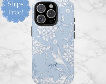 Monogram Chinoiserie Floral Phone Case: iPhone & Samsung