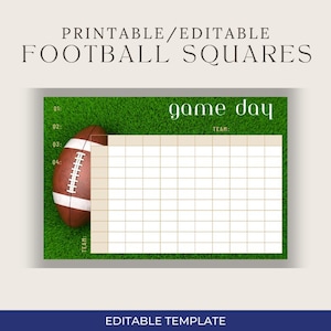 Printable/Editable Football Squares