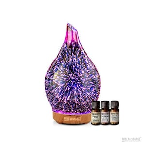 Aromatherapy essential oil  Diffuser Purenaissance, Domestic-professional use, with three bottles of 10ml essential oils.