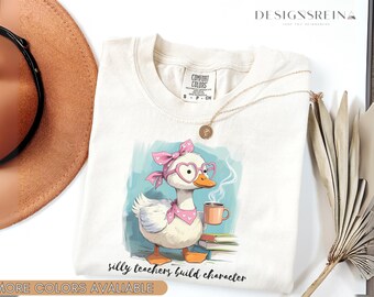 silly goose shirts, checked shirt, new teacher gift, pastel teacher shirt, teacher club, Back to School teacher shirts, Teacher tees