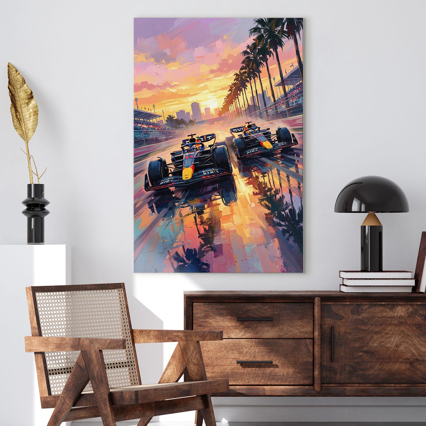 Simple F1 Racing Deco F1 Formula 1 Racing Art Canvas Print Wall Art, Vibrant F1 Car Decor ...