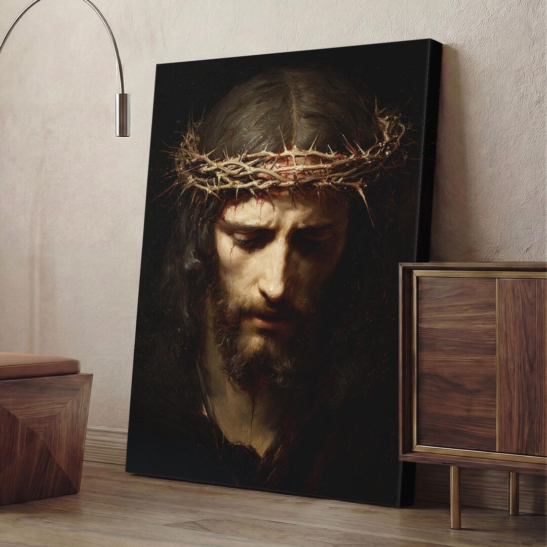 Jesus Christ Crown of Thorns Canvas Print, Religious Wall Art ...
