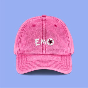 EMO Music Distressed Washed Vintage Embroidered Cap, Adjustable Baseball Hat Funny Meme Dad Cap Gift Unisex Style, Different Color Options