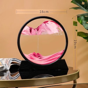 Decor For Living Room 3D Hourglass Moving Sand Art Picture Round Glass Deep Sea Sandscape Craft Flowing Painting Office Home Decor Gift