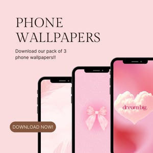 ピンクのスマホ壁紙3枚パック | 美しいiPhone背景 | ミニマルでキュートなデジタルダウンロード | ピンクのホーム画面壁紙セット