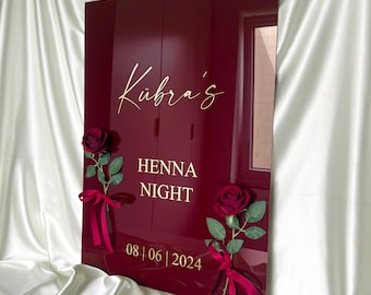 Reception board, welcome sign, acrylic sign, henna party, bachelorette party, engagement, wedding