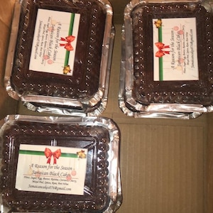 Authentic Jamaican Black Cake - Traditional Caribbean Rum Christmas Fruit Cake - Homemade Wedding Cake - Rich Spiced Holiday Dessert Gift 4&quot;