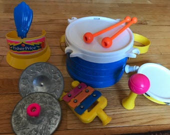 vintage fisher price drum set