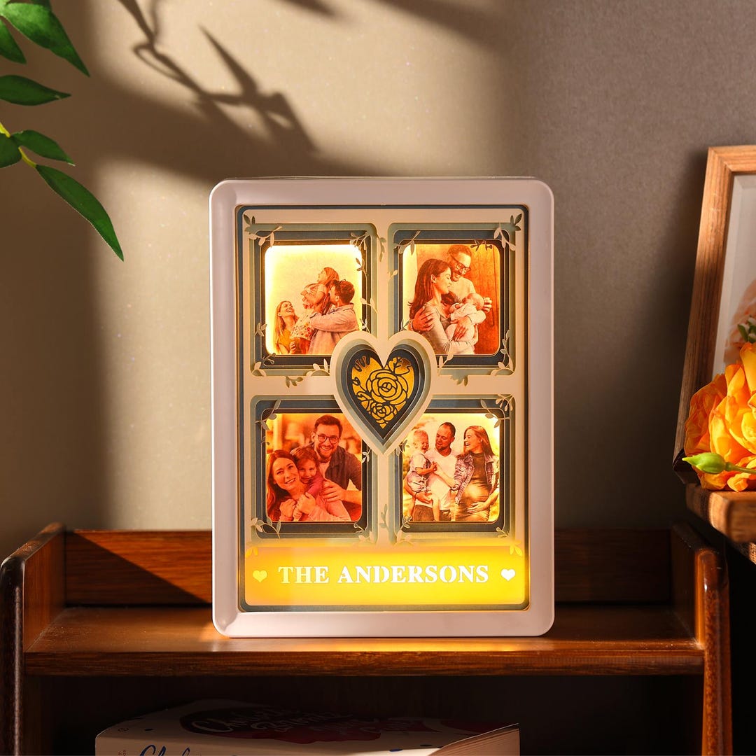 Personalized Photo & Text Light Frame: Memorial Gift With Paper ...