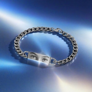 Personalized Eye Engraved Bracelet: Stainless Steel Custom Jewelry