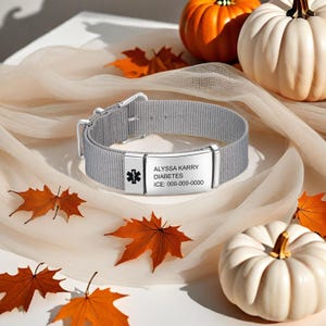 Personalized Medical Alert Bracelet: Engraved Nylon Emergency ID