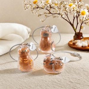 Cat Hair Keepsake Keychain: Pet Fur Memorial Souvenir