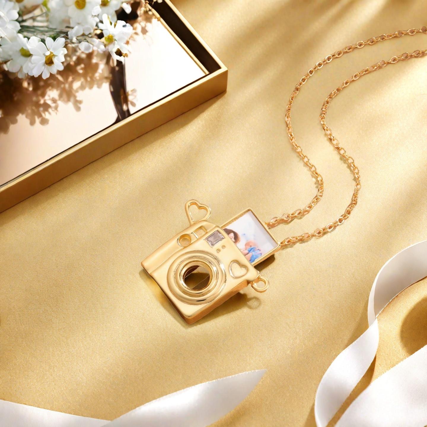 Custom Mini Camera Locket Necklace With Photo