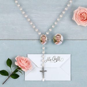 Personalized Cross Photo Rosary,A gift customized with your photo, A special keepsake for any occasion, a unique keepsake necklace for women