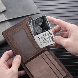 Personalisierte Ultraschall-Geldbörsenkarte - Benutzerdefinierte Metall-Sonogramm-Einlage für neue Väter, Zukünftige Geschenk, Schwangerschaftsfeier, Vatertag