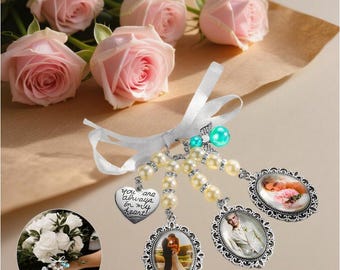 Custom Wedding Bouquet Charm Necklace,Picture Bouquet Pendant,Bridal Photo Keepsake, Bride Memorial Jewelry Gift,Personalized Wedding Favors