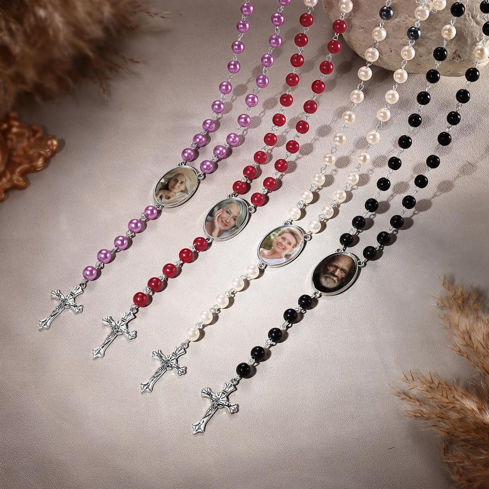 Personalized Cross Photo Rosary,a Gift Customized With Your Photo, A ...
