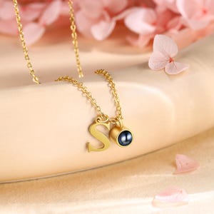 Customized Initials & Photo Necklace,Personalized Projection Jewelry,Memorial Gift, Christmas Pendant for Women,gift for mather,wife,grandma