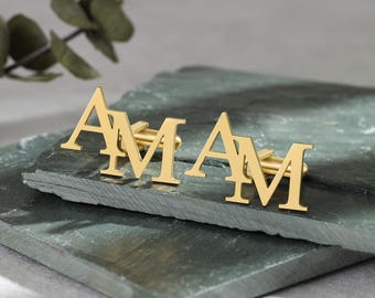 Kundenspezifische erste Manschettenknöpfe für Trauzeugen, personalisiertes Hochzeitsgeschenk für Bräutigam, Trauzeuge-Vorschlag-Idee, gravierte Manschettenknöpfe für ihn und Papa