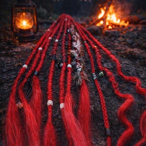 Dreadlocks Set-Synthetische Dreadlocks-Dreadlocks-Verlängerungen-Natürliche Struktur und Aussehen-Set-Verzierungen-Handgefertigt-Unikat