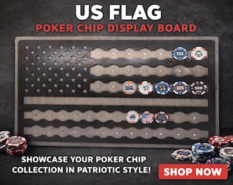 US Flag Poker Chip Display Board