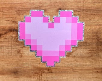 Adesivos de coração com borda brilhante | Adesivos para diários | Acessórios para cadernos e agendas | Para fãs de romance | Adesivos de amor | Adesivos românticos