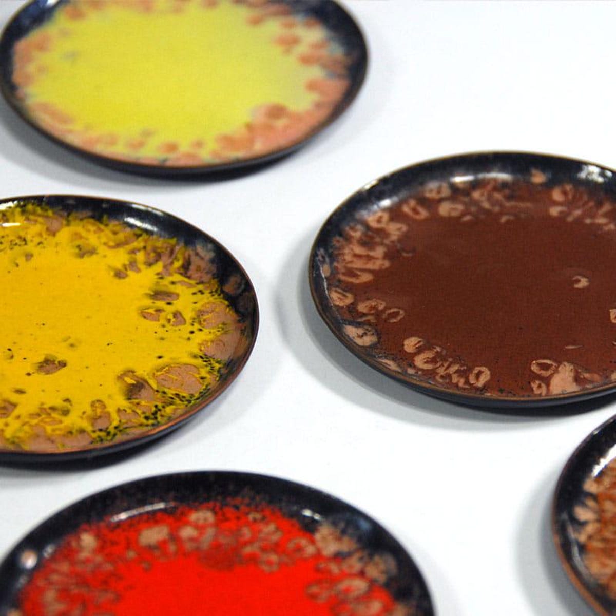 Enamel Copper 12 Coasters Set for Glasses | Germany | 1970s Mid Century Mcm Barware Coasters Retro Bar Cart - Etsy