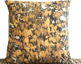 Fall Abstract Leaves Pillow Cover Cushion Throw Pillow Gold Brown Tan Autumn Decor Thanksgiving 18x18