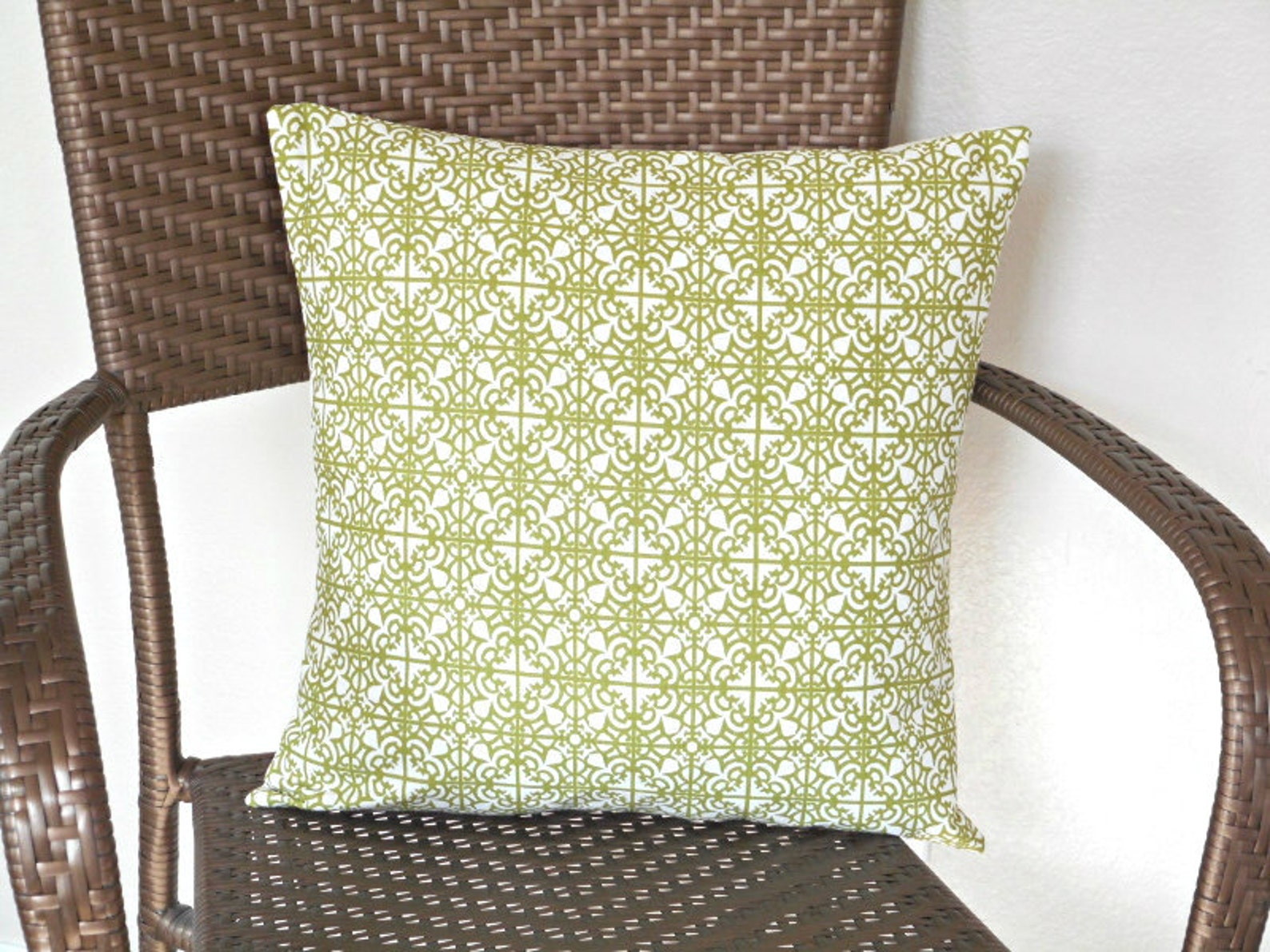 Green Lattice Pillow Cover Cushion Beige Trellis Geometric Etsy