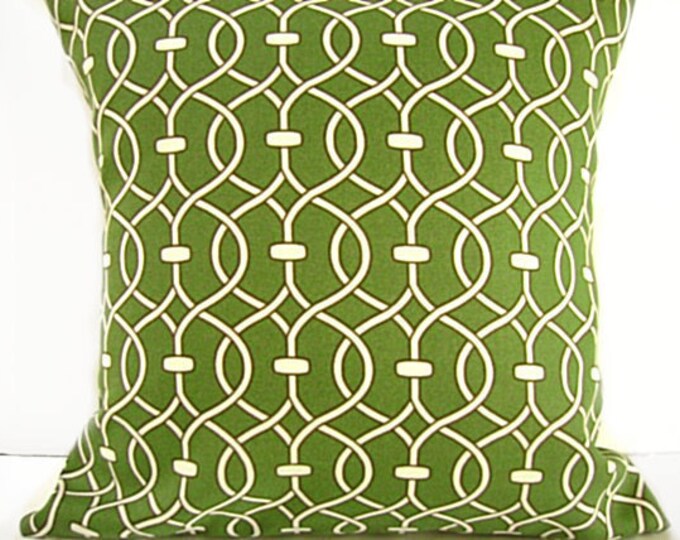 Olive Green Pillow Covers Lattice Geometric Cream Brown Modern Etsy