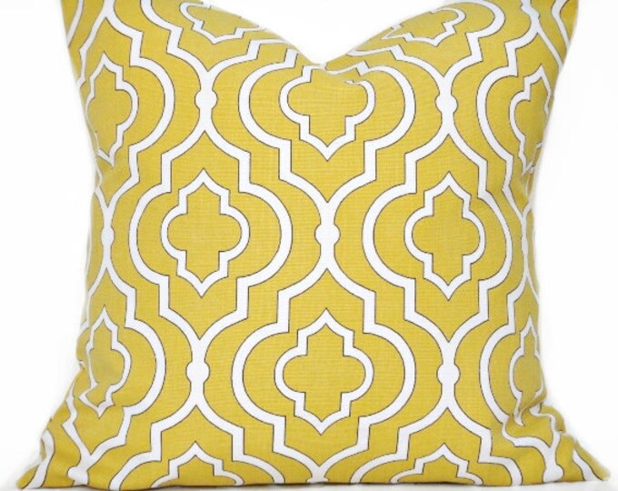 Mustard Pillow Covers Quatrefoil Moroccan Honey Gold White Etsy