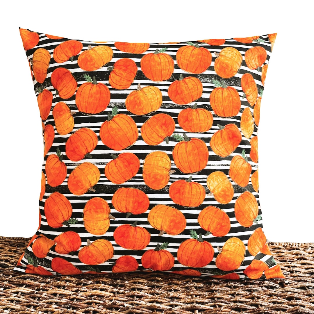 Pumpkins Pillow Cover Cushion Throw Pillow Fall Orange Black Etsy