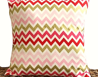 Red Chevron Allure Tufted Floor Pillow, Square