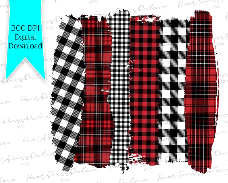 Buffalo Plaid Merged Brush Strokes Background Graphic Design | Etsy
